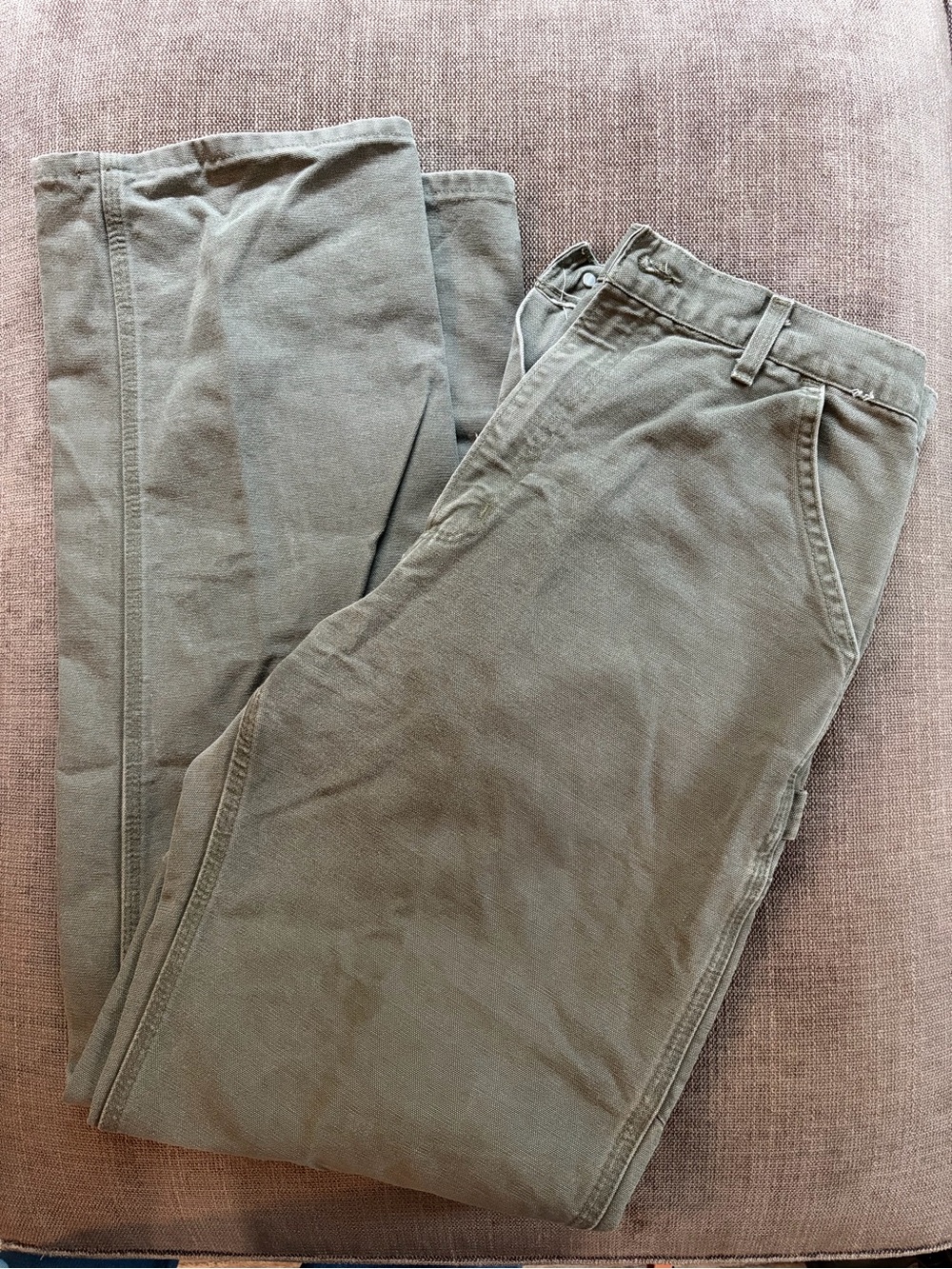 Carhartt Men's Dungaree Fit Straight-Leg Pants in Olive Green